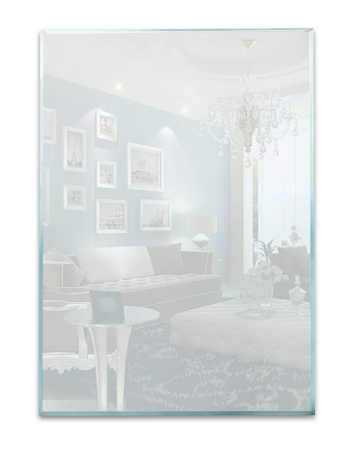 Frameless Rectangular Wall Mirror (24" W x 36" H) - Large Beveled Edge Glass Panel Hangs Horizontal & Vertical - for Vanity, Bathroom, Bedroom, Gym - Free Perfume Tray with Every Purchase (24 X 36)