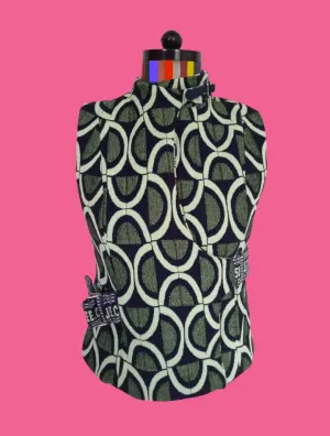 Geometric Hand woven Cotton Reversible Vest