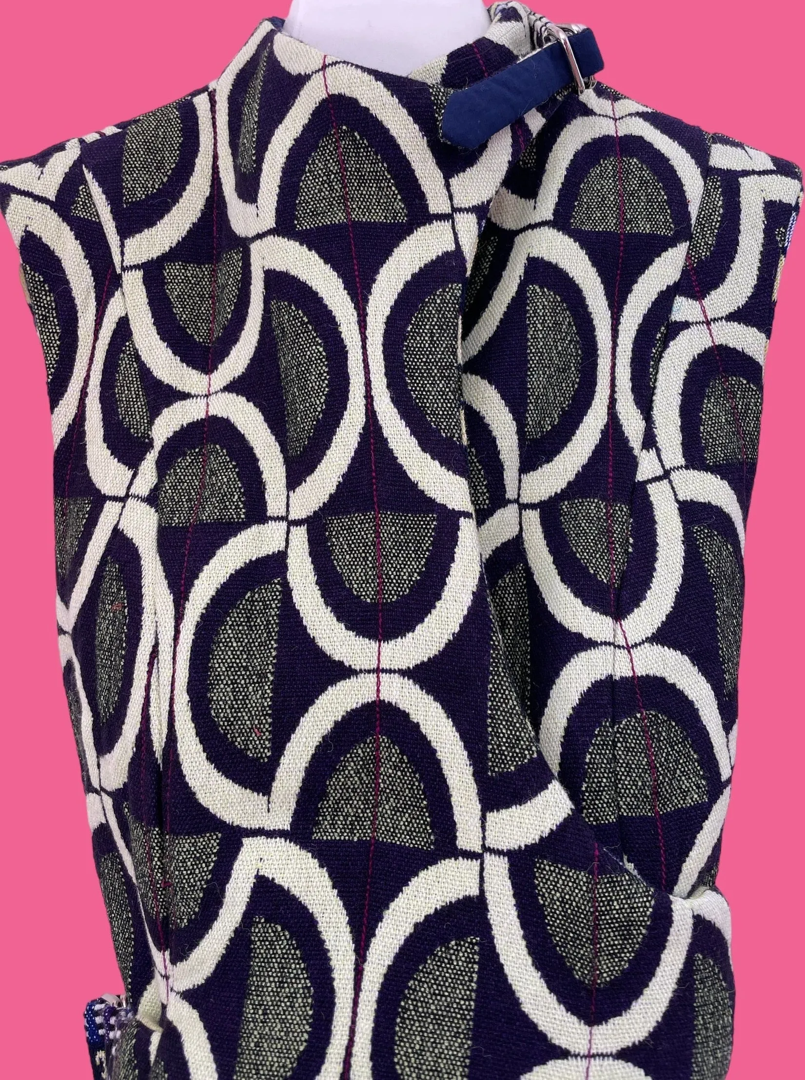 Geometric Hand woven Cotton Reversible Vest