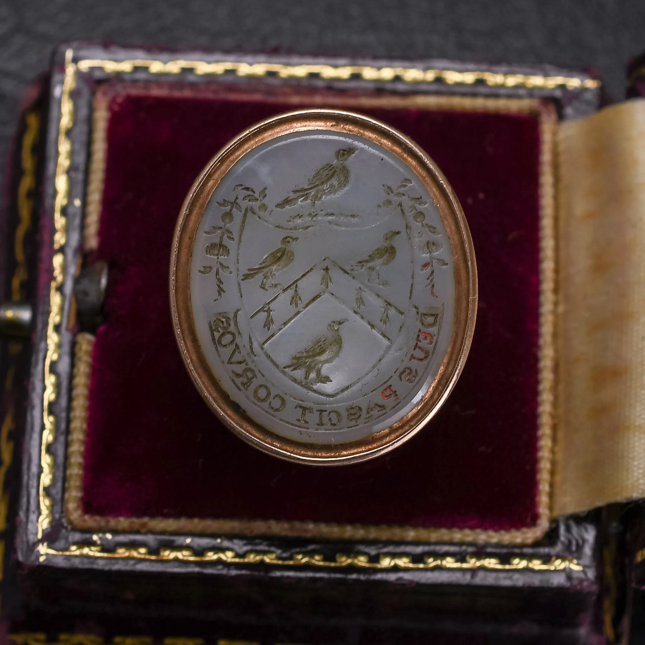 Georgian "God Feeds the Ravens" Intaglio Seal Fob Pendant