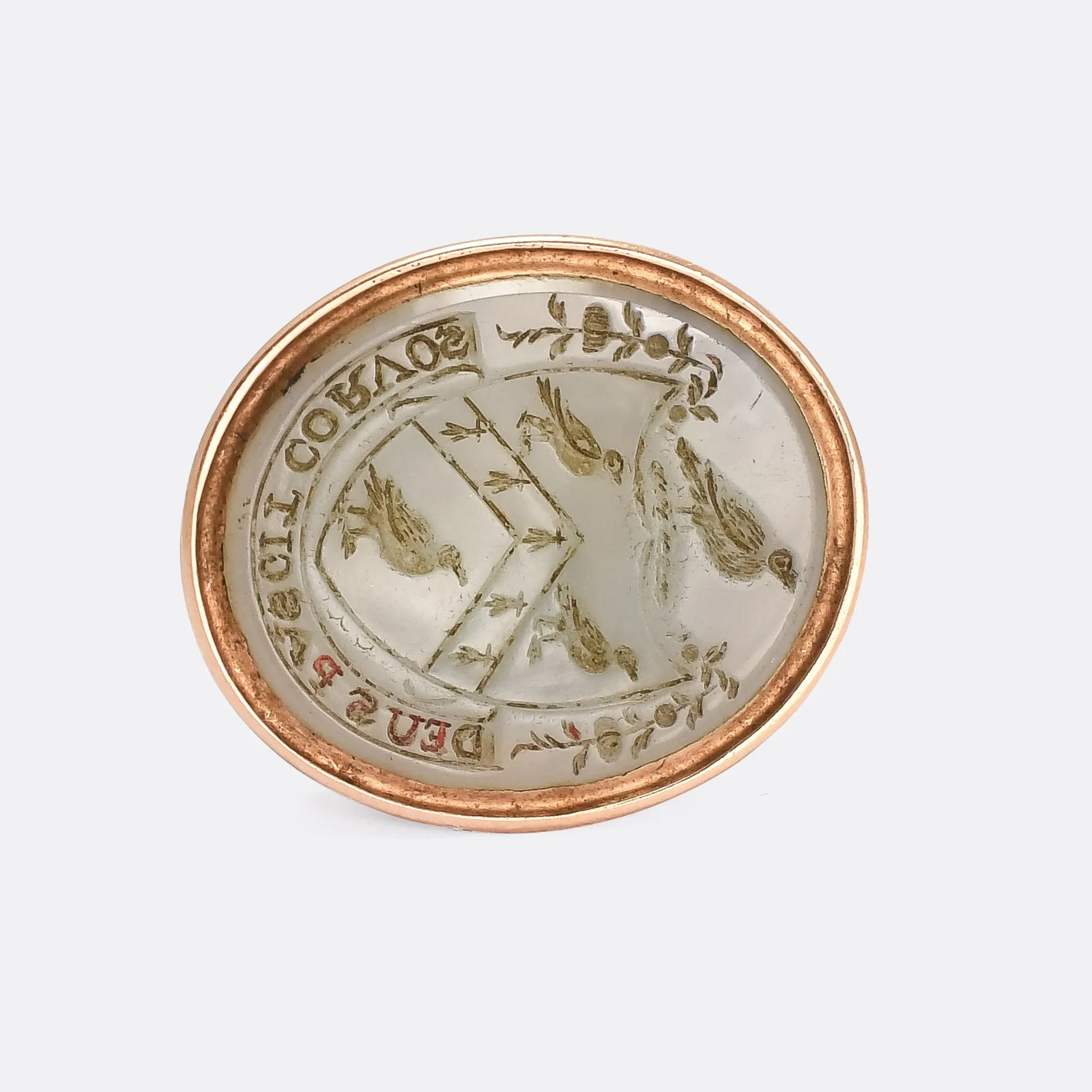 Georgian "God Feeds the Ravens" Intaglio Seal Fob Pendant
