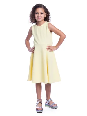 Girls Sleeveless Knee Length Fit and Flare Dress