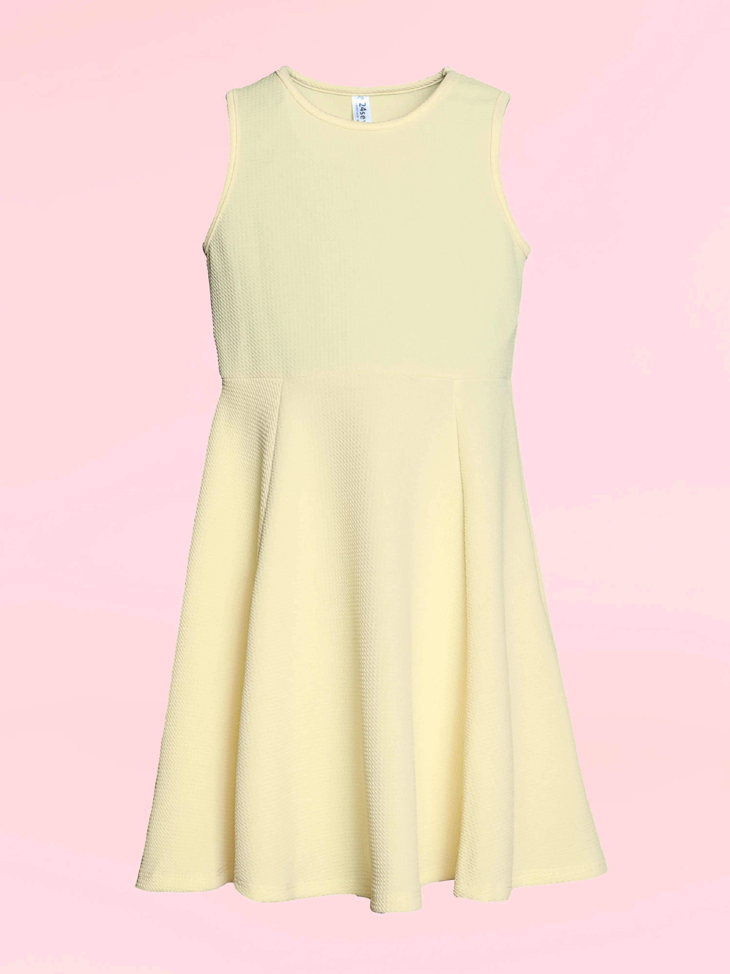 Girls Sleeveless Knee Length Fit and Flare Dress