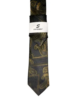 GOLD PAISLEY 2 PC TIE & HANKIE SET