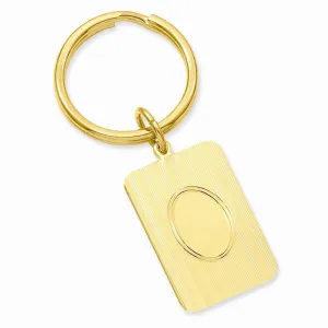Gold Plated Horizontal Lines Key Ring