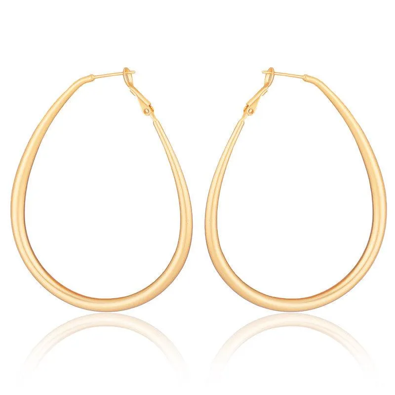 Golden Plain Hoop Earrings