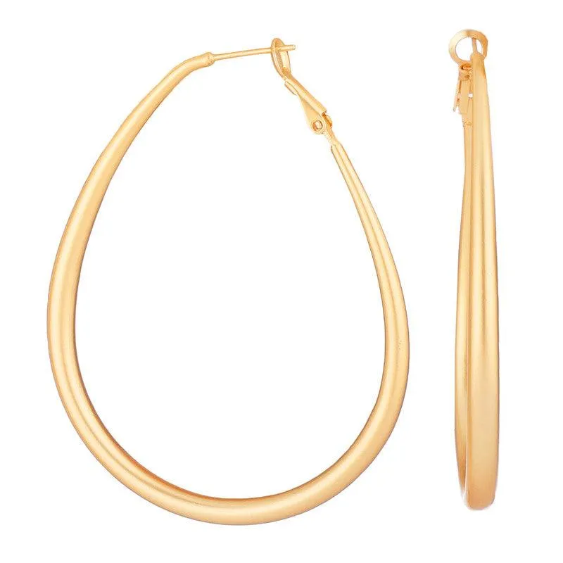 Golden Plain Hoop Earrings