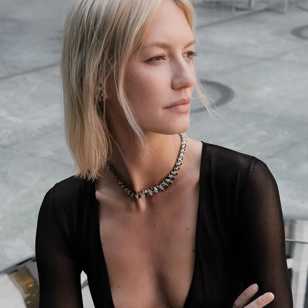 Graduated Woven Riviere Necklace - Green Tourmaline