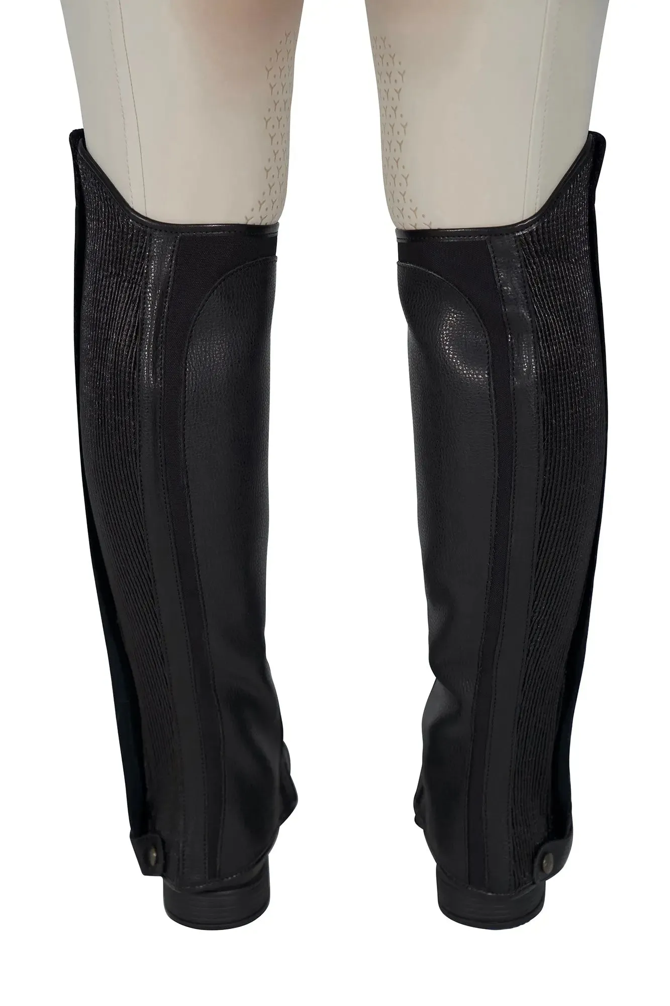Grand Prix Canvas and Leather Half Chaps, Black