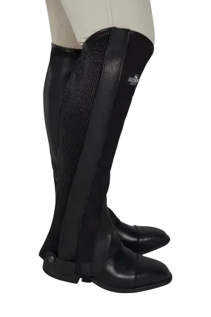 Grand Prix Canvas and Leather Half Chaps, Black
