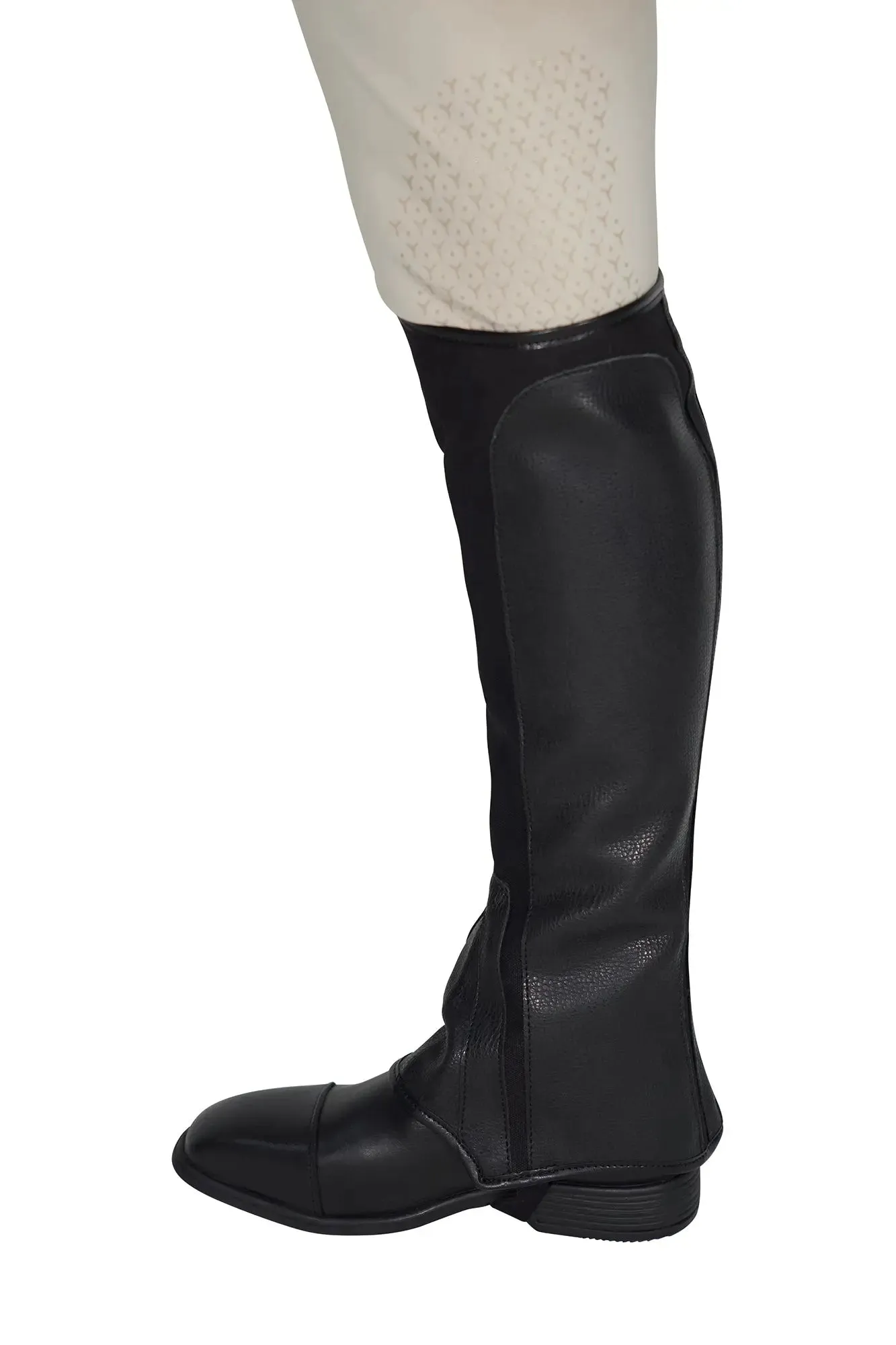 Grand Prix Canvas and Leather Half Chaps, Black