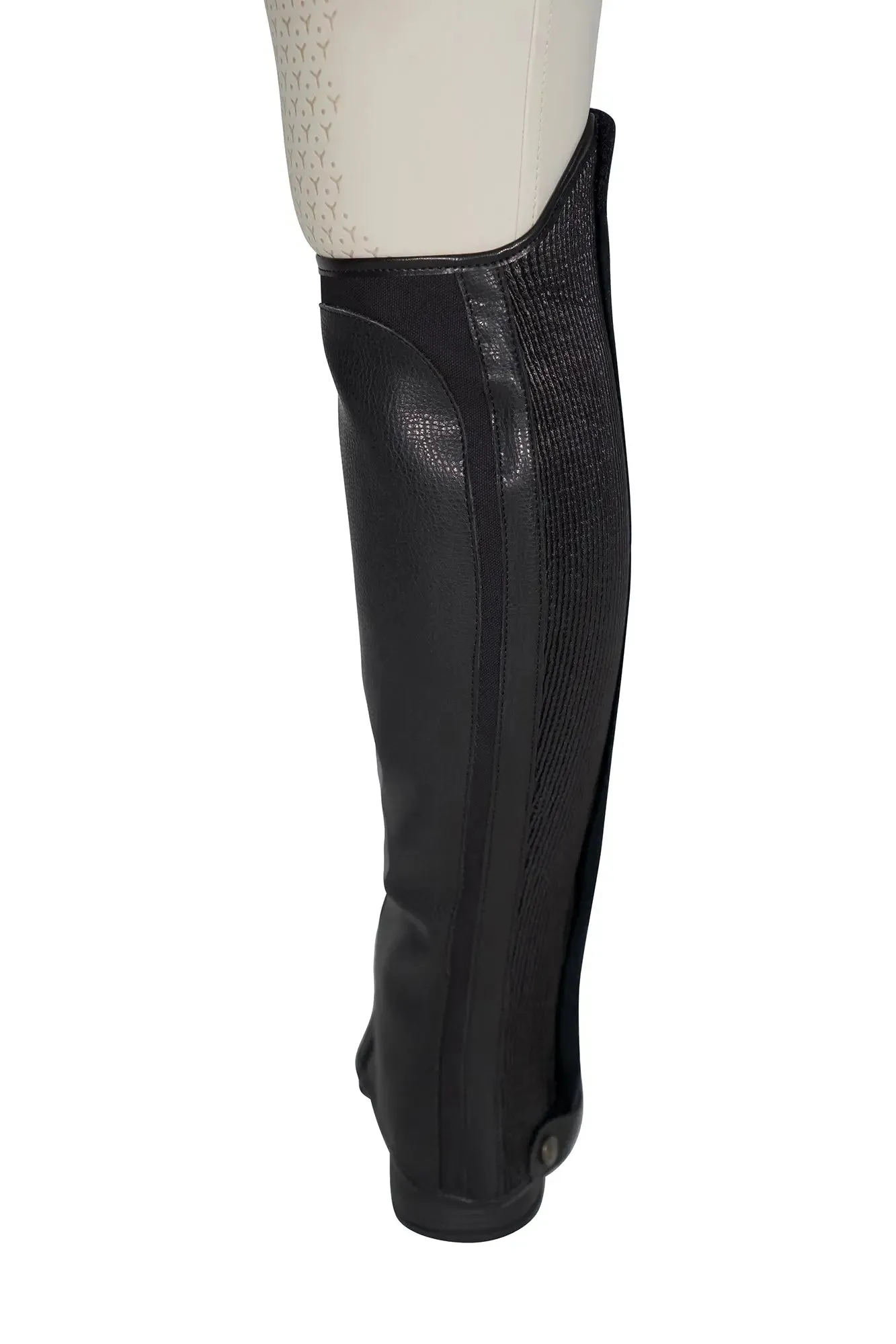 Grand Prix Canvas and Leather Half Chaps, Black