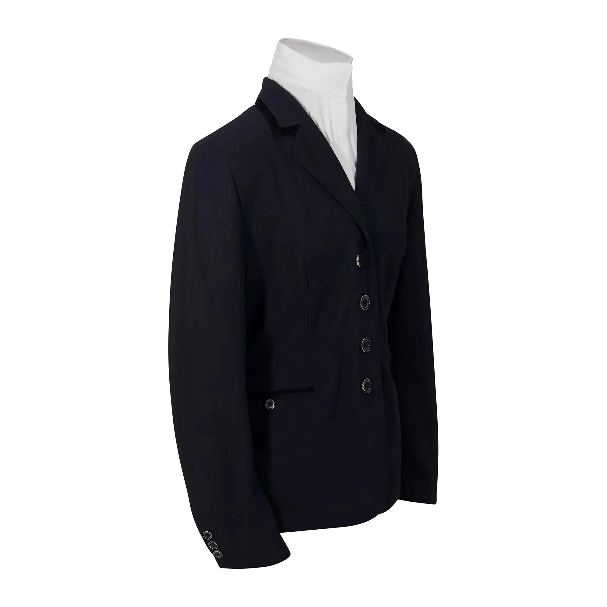 Grand Prix Saltare Premio 4 Button Riding Show Coat, Navy with Black