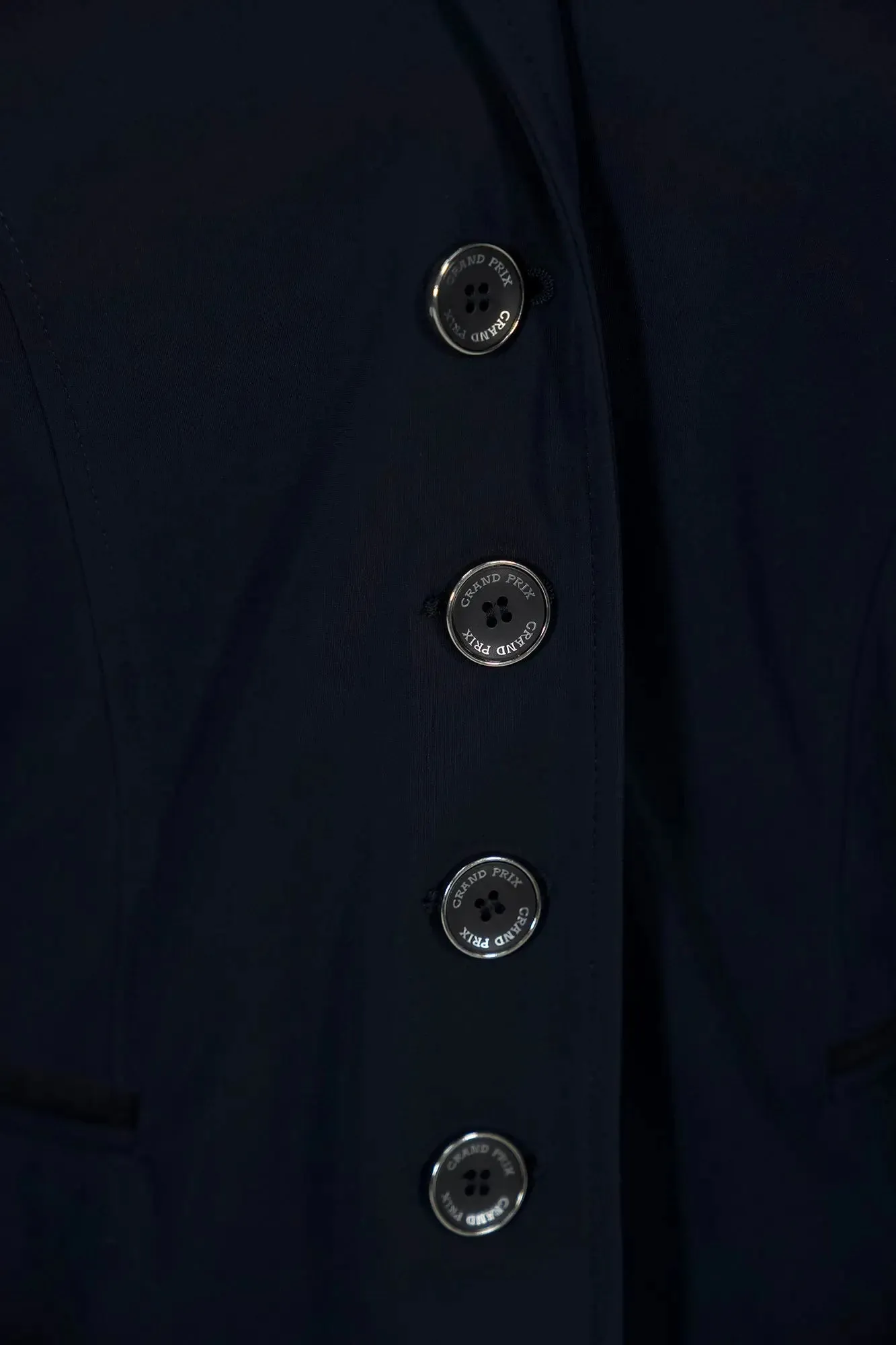 Grand Prix Saltare Premio 4 Button Riding Show Coat, Navy with Black