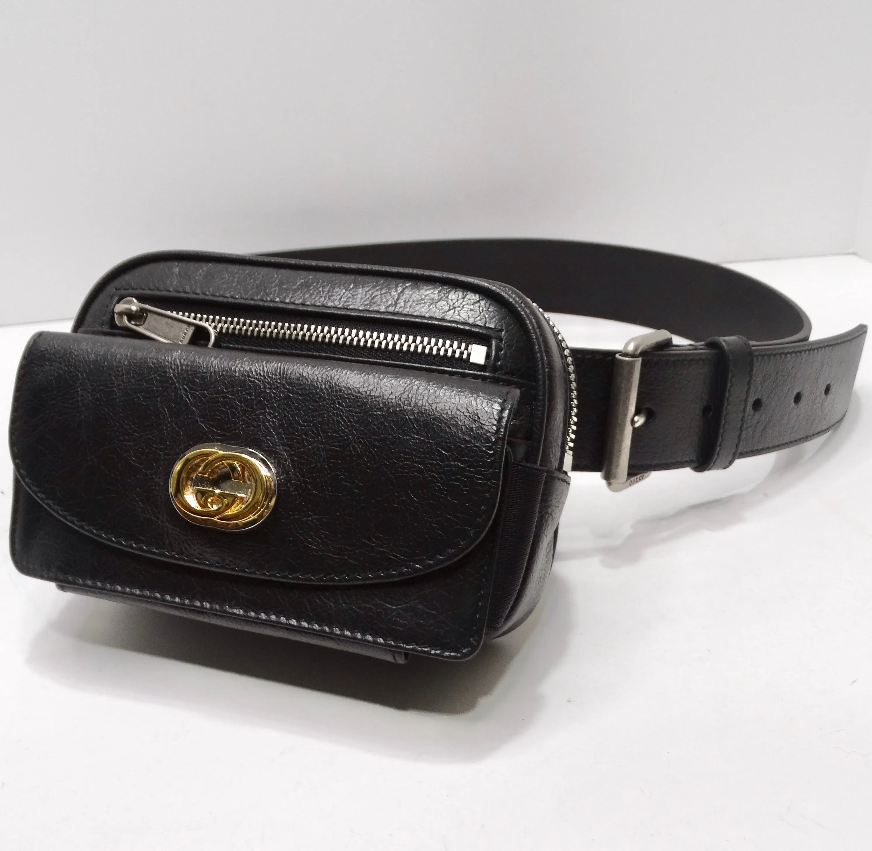 Gucci Fluffy Calfskin Mini Morpheus Belt Bag Black