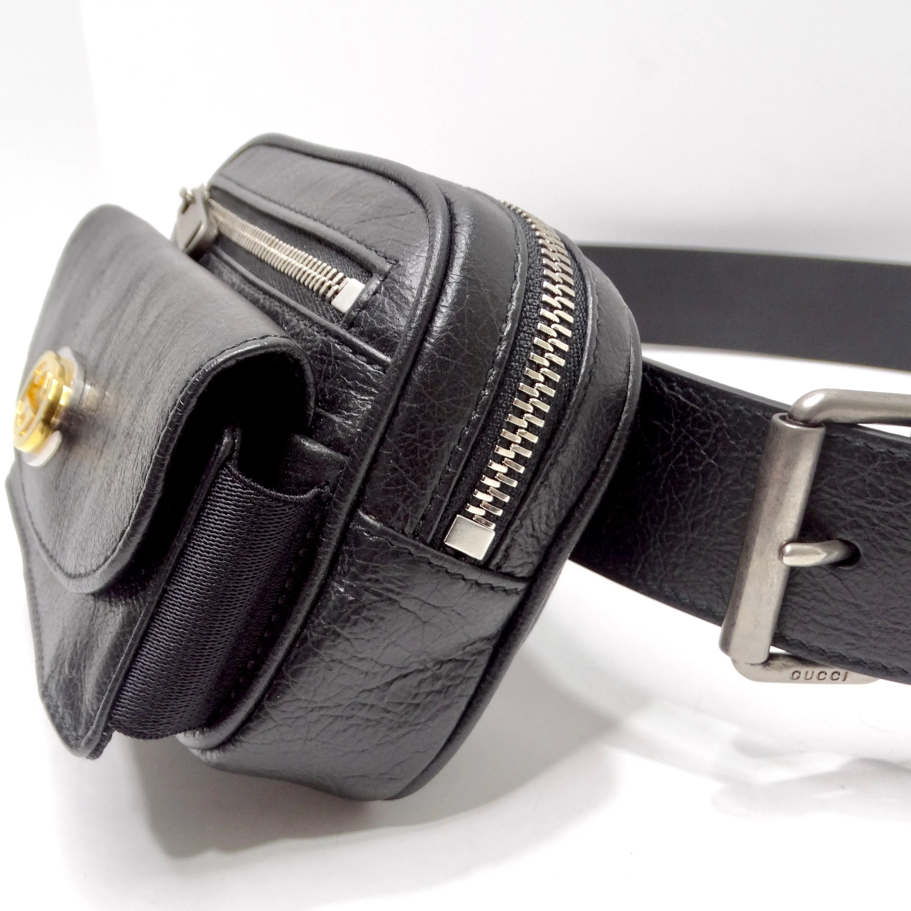 Gucci Fluffy Calfskin Mini Morpheus Belt Bag Black