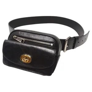 Gucci Fluffy Calfskin Mini Morpheus Belt Bag Black