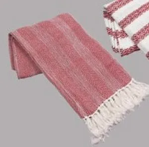 Hand Woven Christmas Throw With Tassels