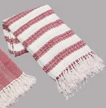Hand Woven Christmas Throw With Tassels