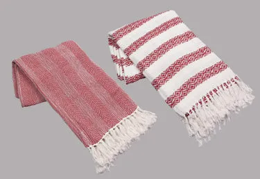 Hand Woven Christmas Throw With Tassels
