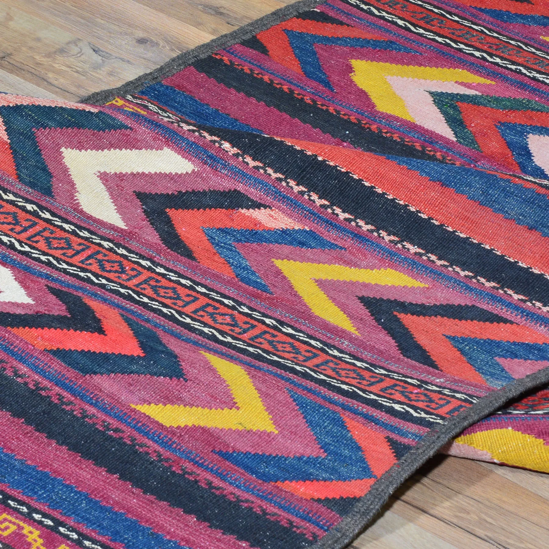 Hand-Woven Fine Afghan Tribal Kilim 100% Wool Rug (Size 3.1 X 10.6) Brral-3273