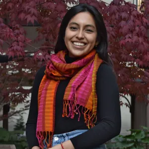 Hand Woven Fringed Scarf | Autumn Leaves