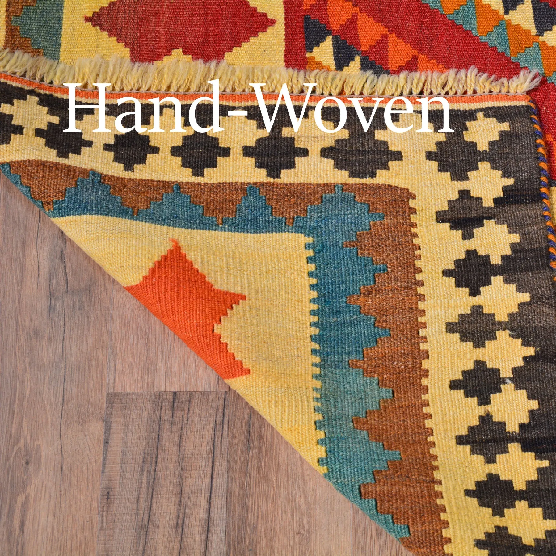 Hand-Woven Persian Kilim Geometric Design Handmade Wool Rug (Size 4.10 X 8.6) Brrsf-1380