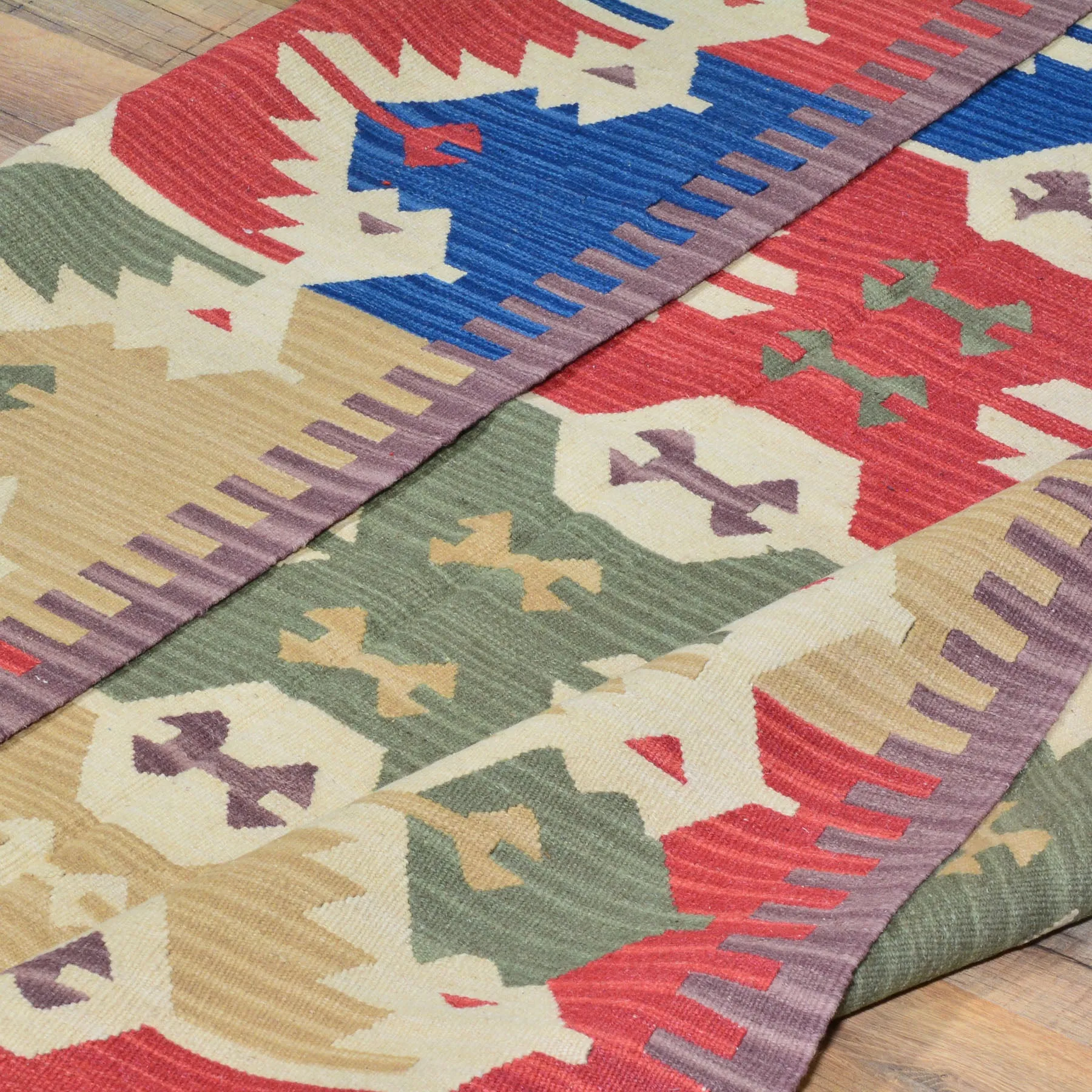 Hand-Woven Reversible Oriental Handmade Kilim Wool Rug (Size 5.0 X 7.2) Brral-4203
