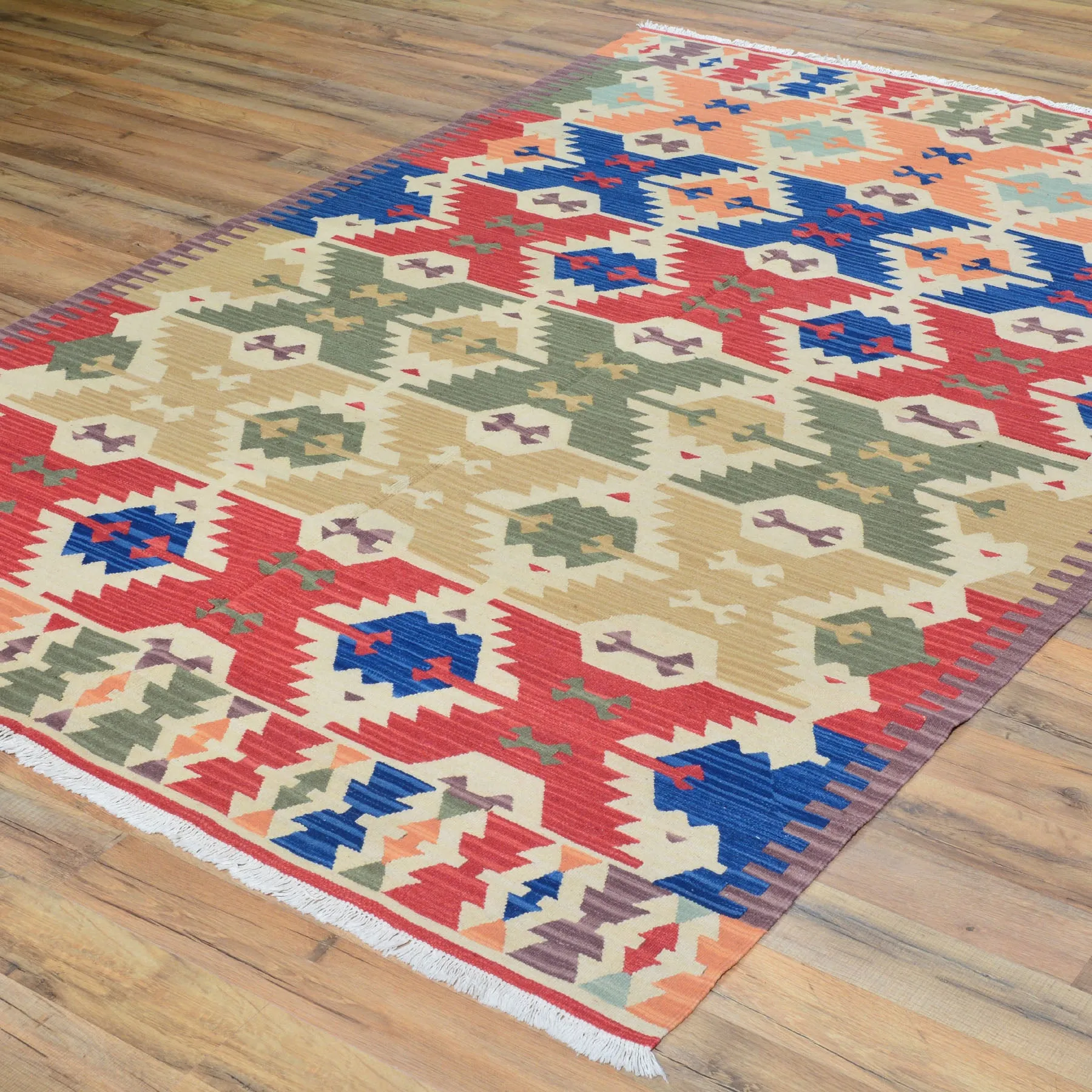 Hand-Woven Reversible Oriental Handmade Kilim Wool Rug (Size 5.0 X 7.2) Brral-4203