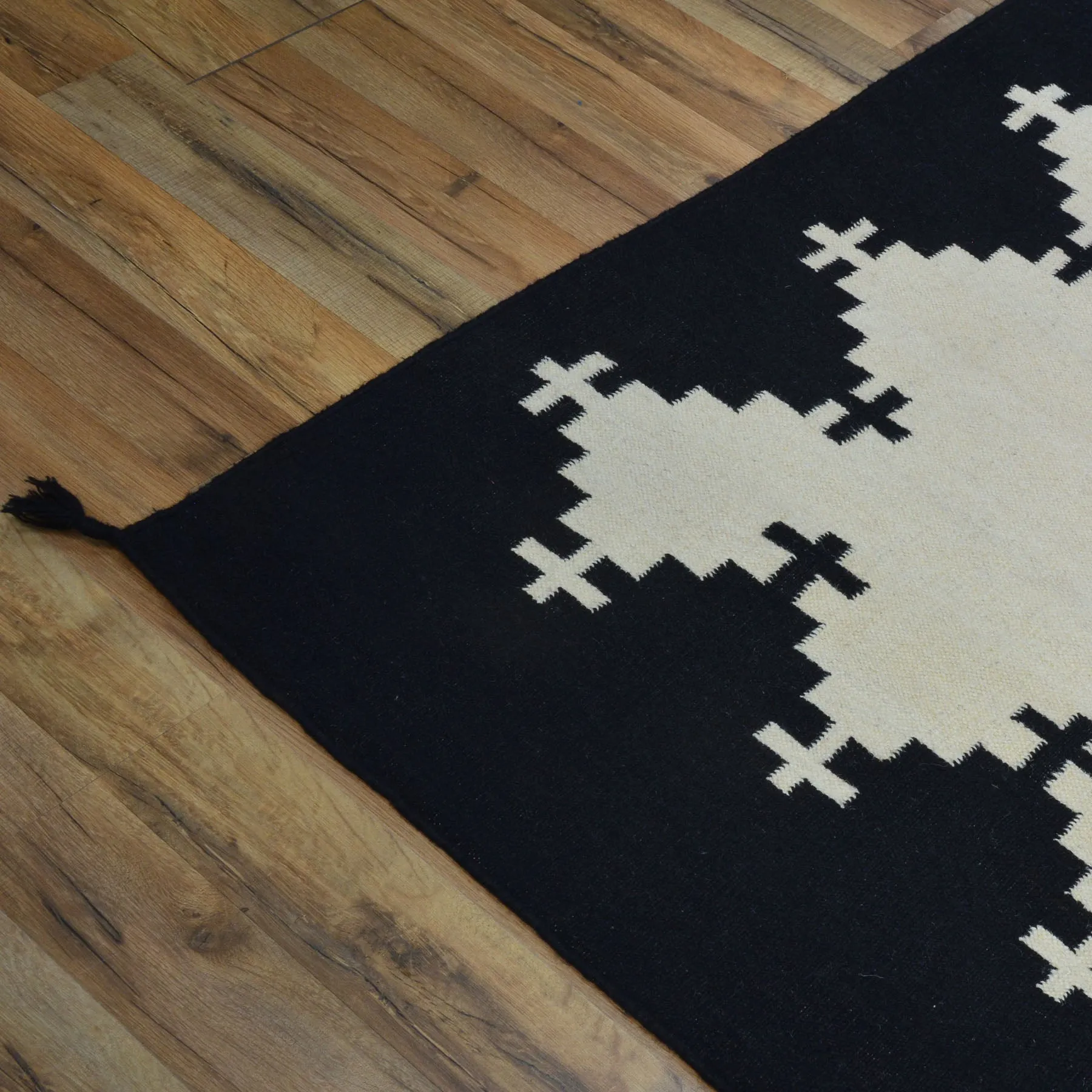 Hand-Woven Reversible Southwestern Design Handmade Wool Rug (Size 10.2 X 14.0) Cwral-10293