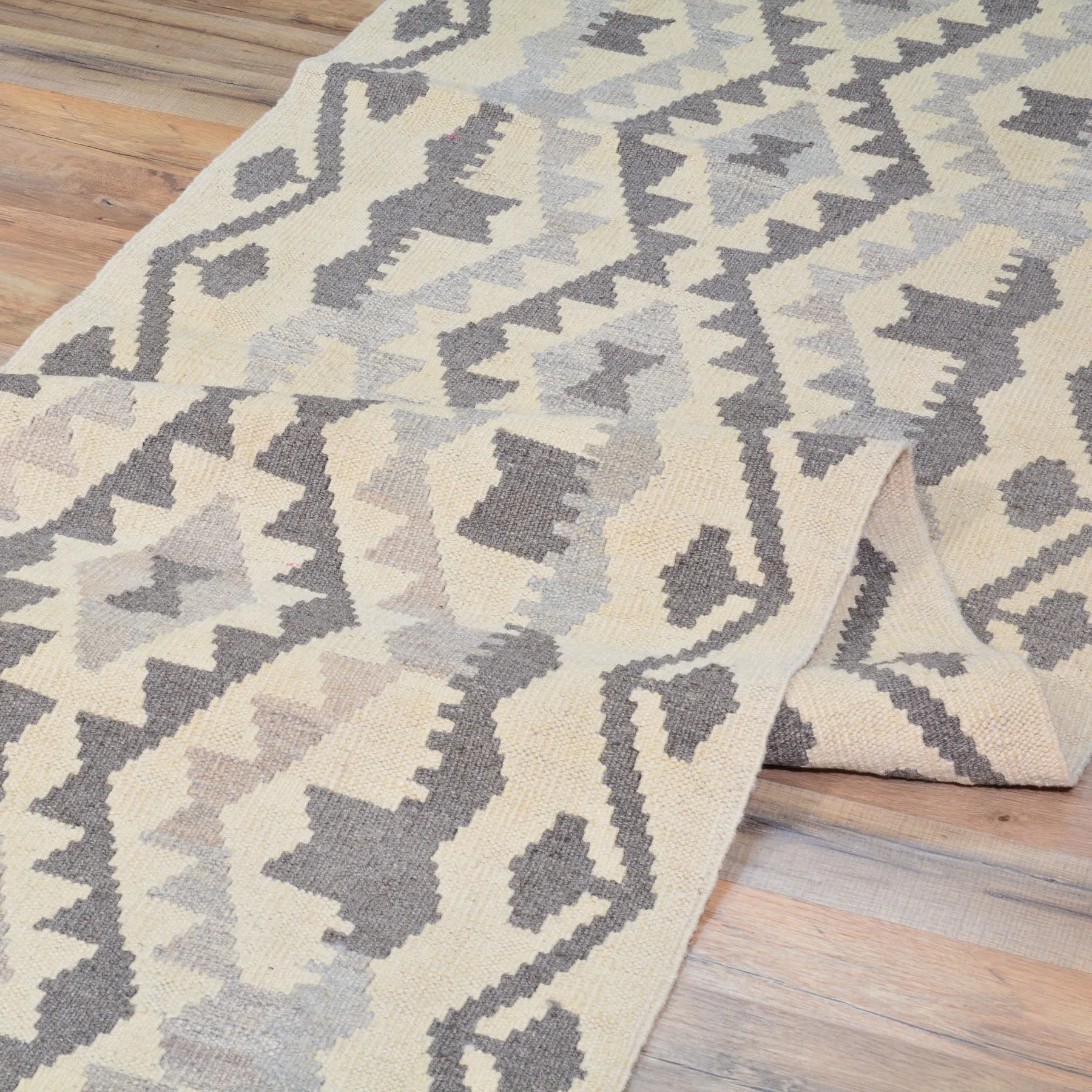 Hand-Woven Tribal Afghan Reversible Momana Kilim 100% Wool Rug (Size 2.9 X 9.6) Cwral-9576