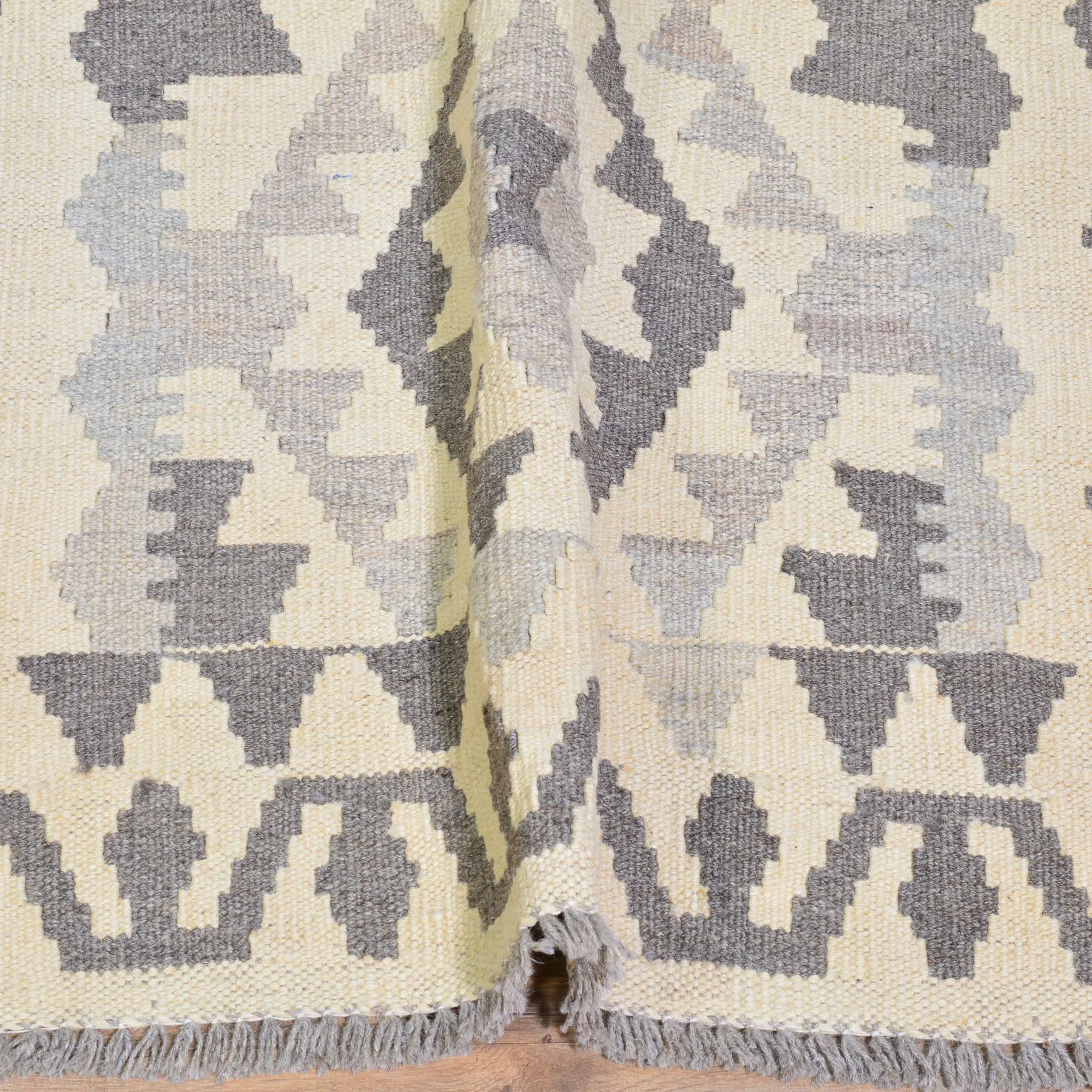 Hand-Woven Tribal Afghan Reversible Momana Kilim 100% Wool Rug (Size 2.9 X 9.6) Cwral-9576