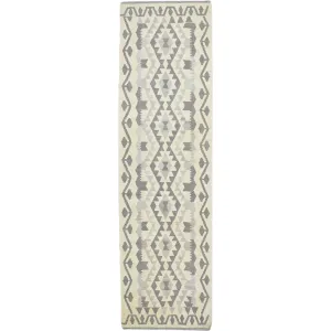 Hand-Woven Tribal Afghan Reversible Momana Kilim 100% Wool Rug (Size 2.9 X 9.6) Cwral-9576