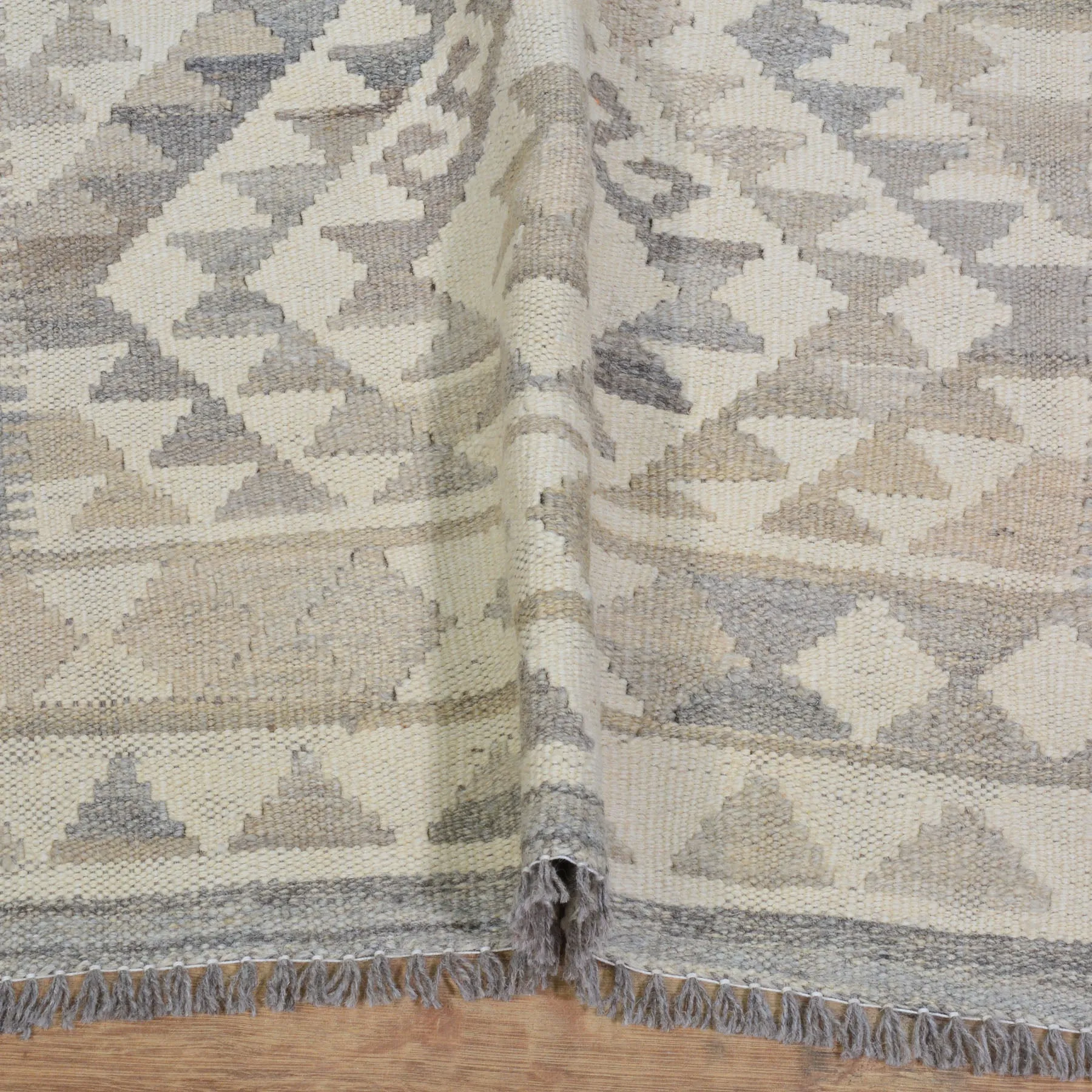 Hand-Woven Tribal Reversible Wool Oriental Momana Kilim Rug (Size 2.9 X 9.9) Cwral-10239