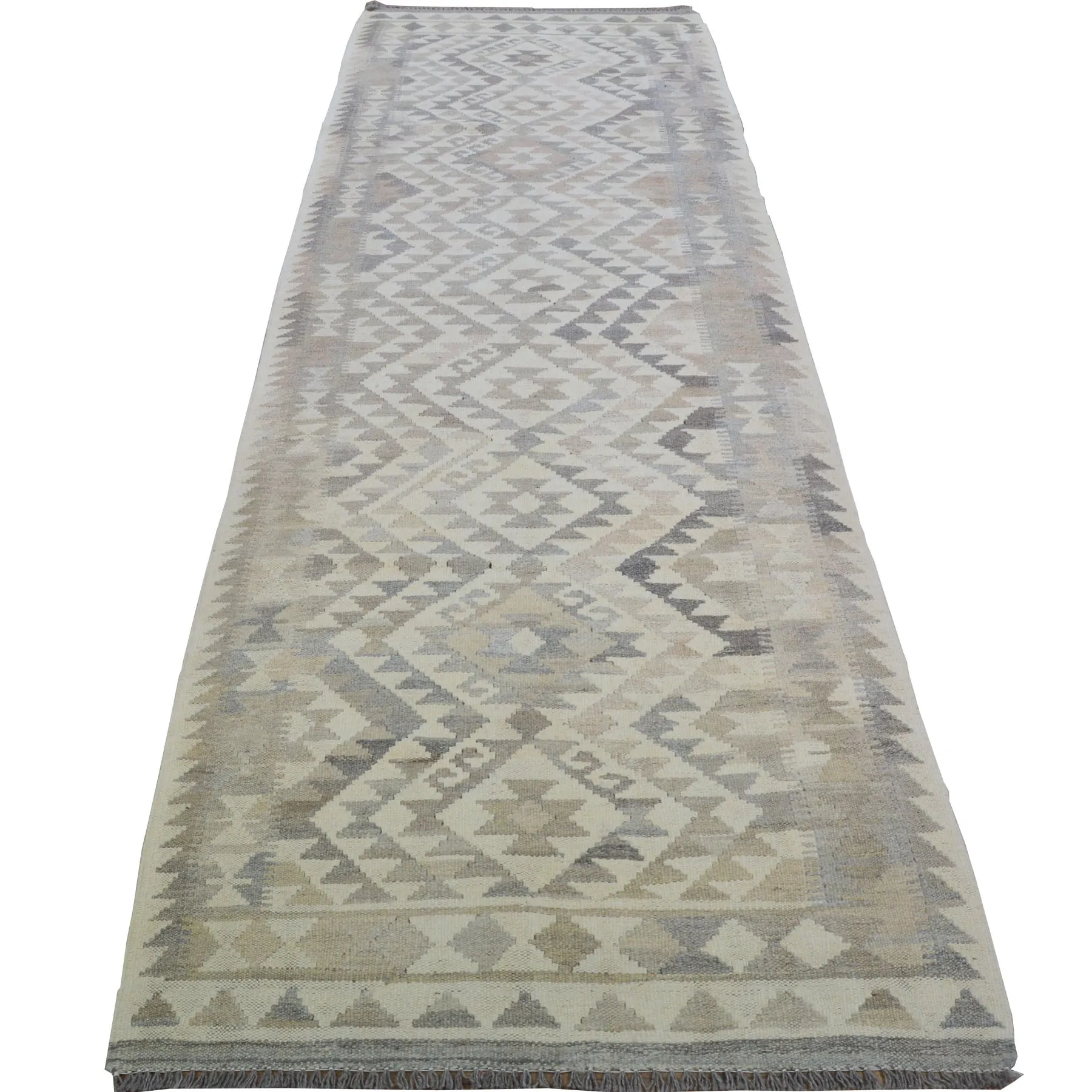 Hand-Woven Tribal Reversible Wool Oriental Momana Kilim Rug (Size 2.9 X 9.9) Cwral-10239