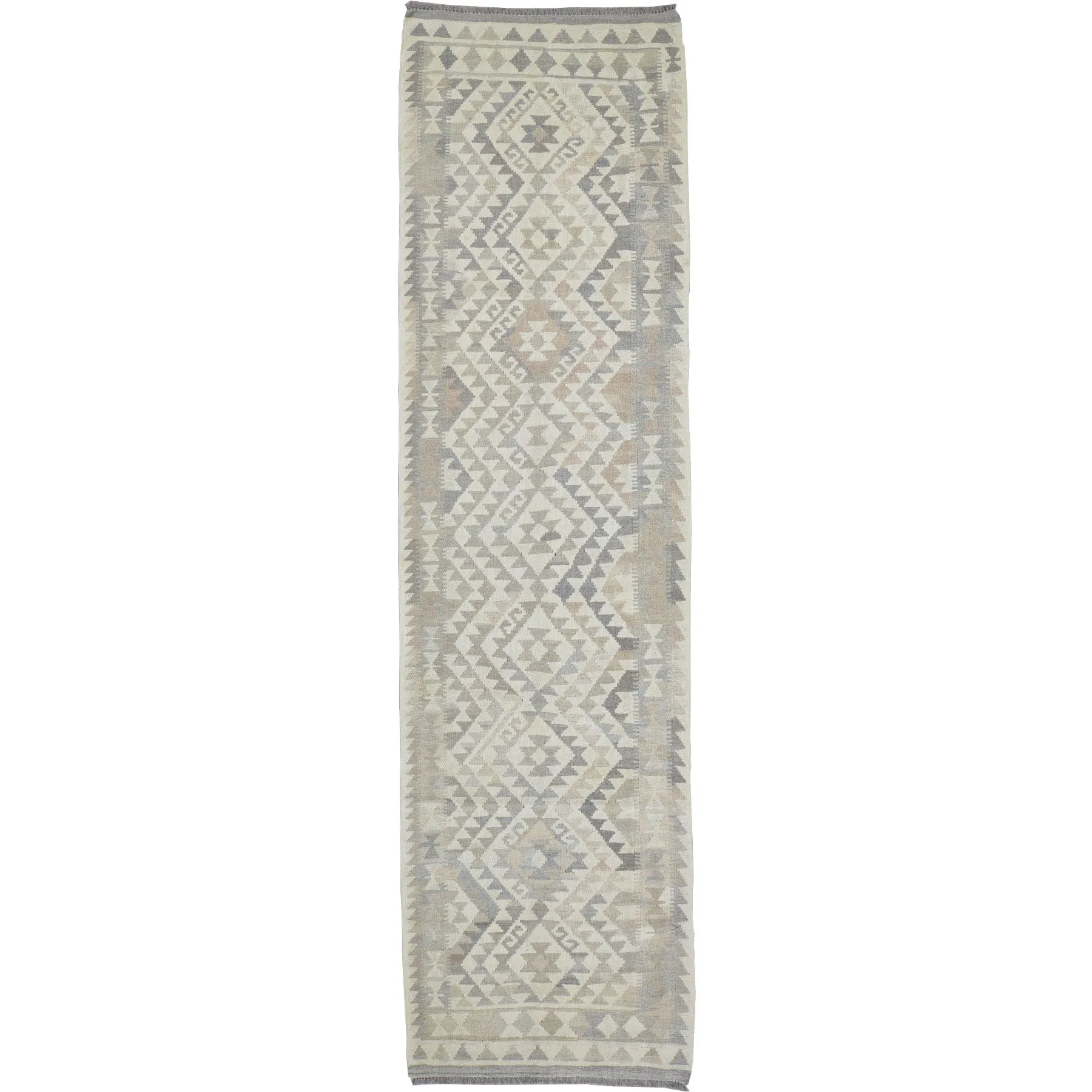 Hand-Woven Tribal Reversible Wool Oriental Momana Kilim Rug (Size 2.9 X 9.9) Cwral-10239