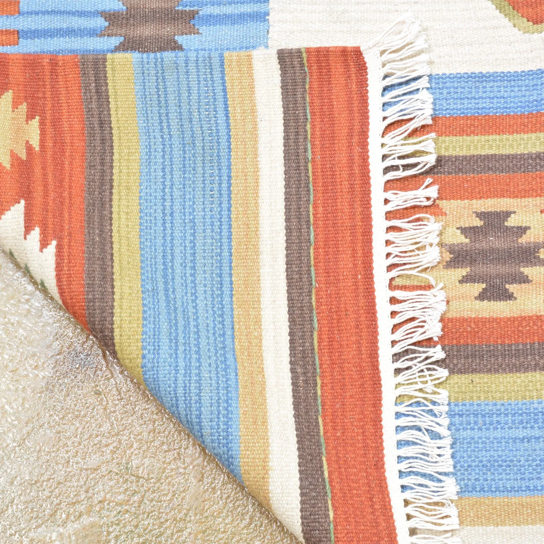 Hand-Woven Wool Turkish Design Reversible Kilim Dhurrie Rug (Size 9.2 X 11.11) Brral-2163