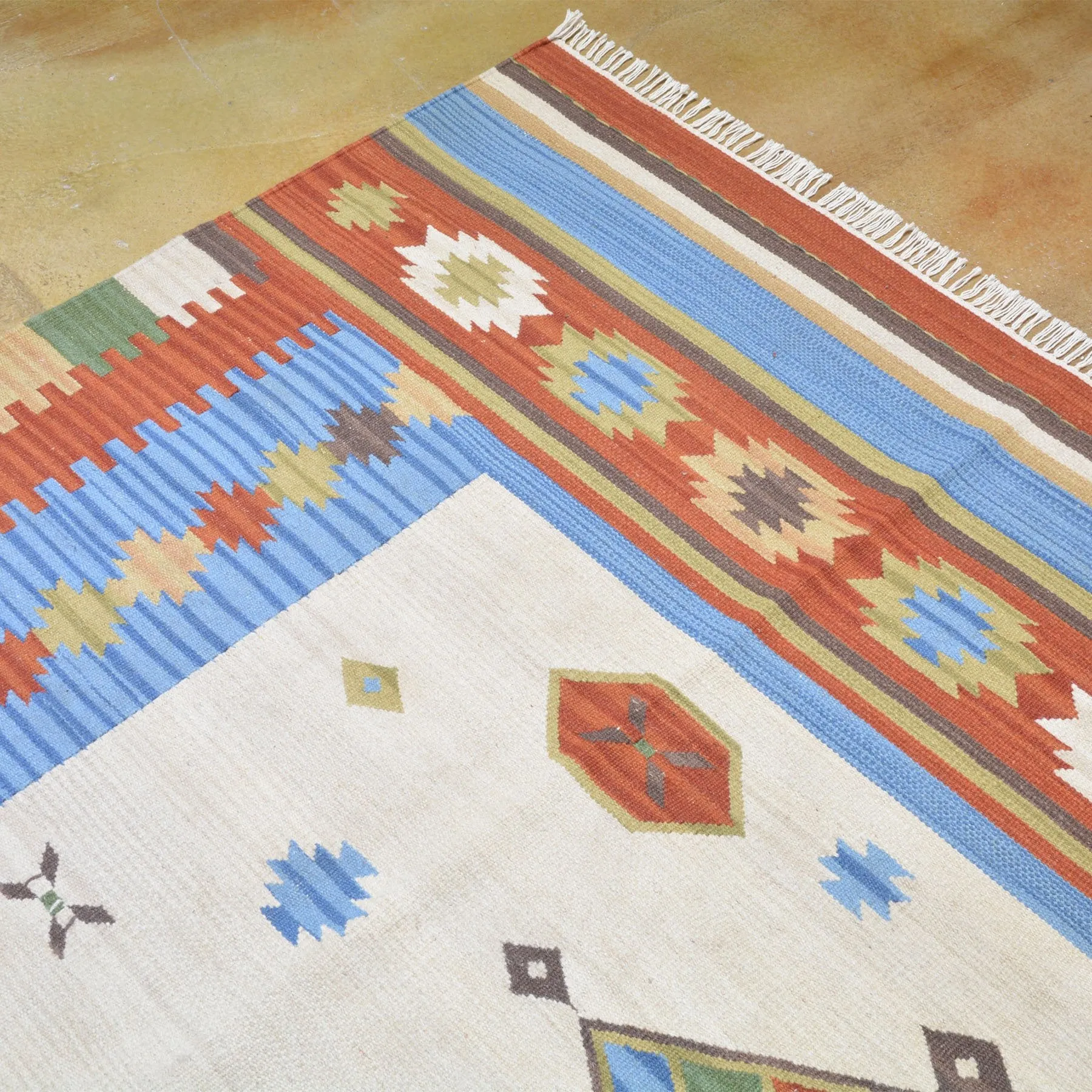 Hand-Woven Wool Turkish Design Reversible Kilim Dhurrie Rug (Size 9.2 X 11.11) Brral-2163