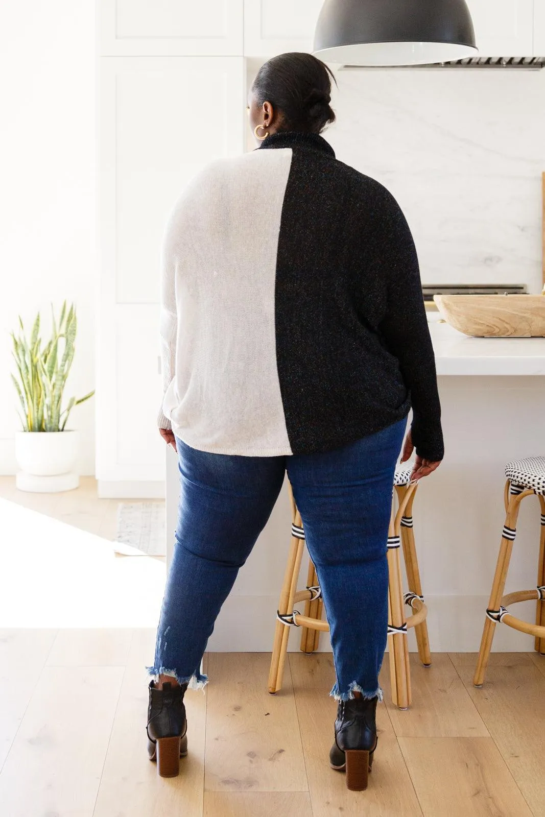Hazel Blues® | Can't Touch This Sparkle Color Blocked Sweater