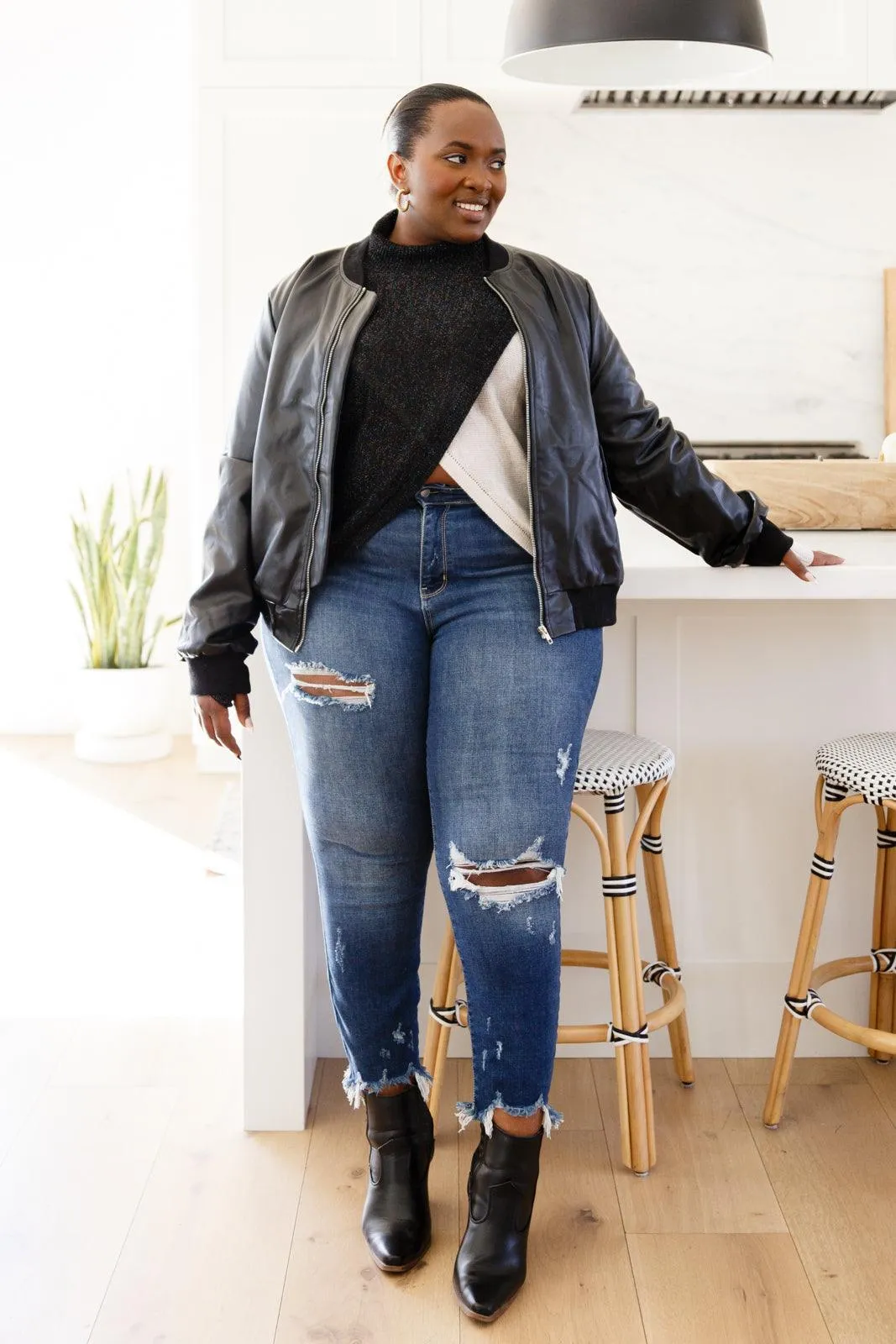 Hazel Blues® | Can't Touch This Sparkle Color Blocked Sweater