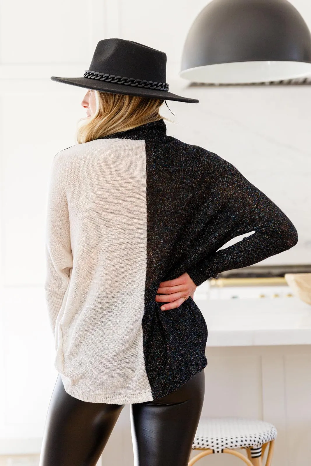 Hazel Blues® | Can't Touch This Sparkle Color Blocked Sweater