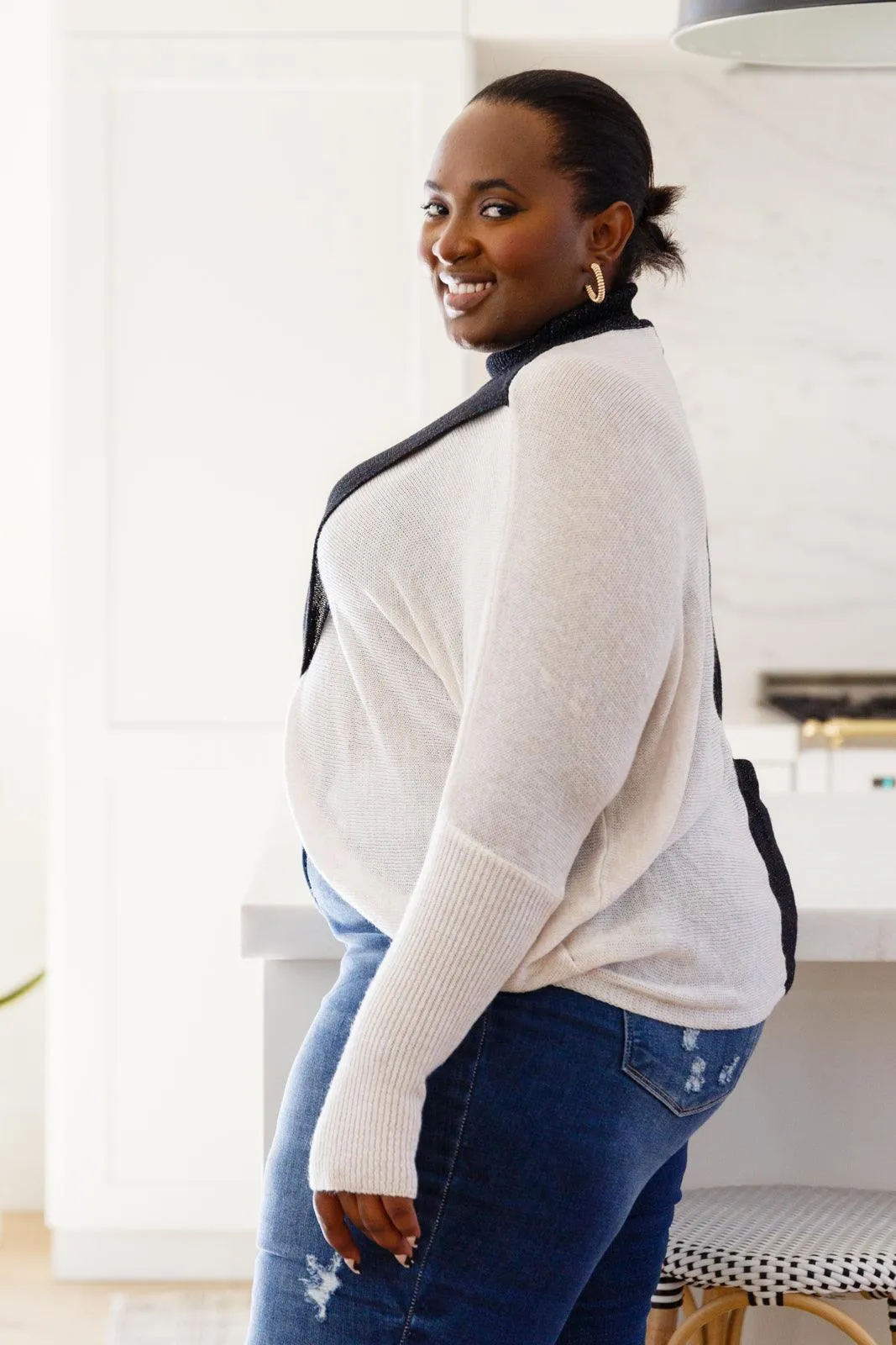 Hazel Blues® | Can't Touch This Sparkle Color Blocked Sweater