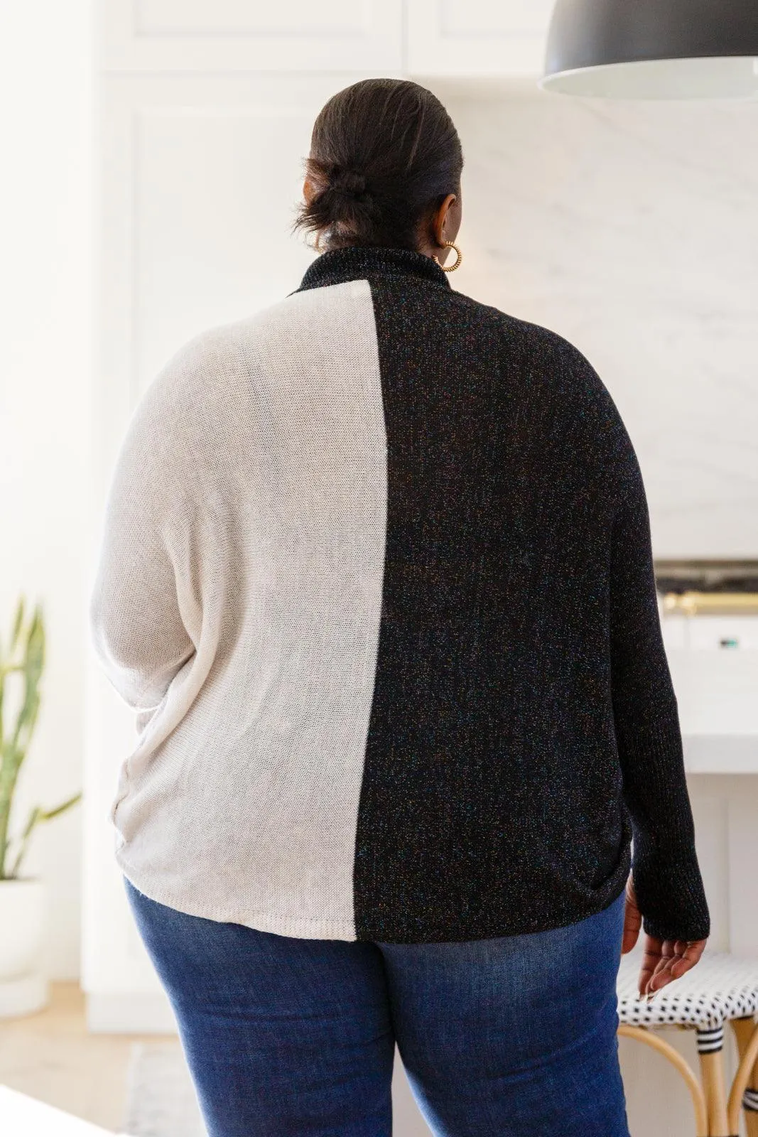 Hazel Blues® | Can't Touch This Sparkle Color Blocked Sweater