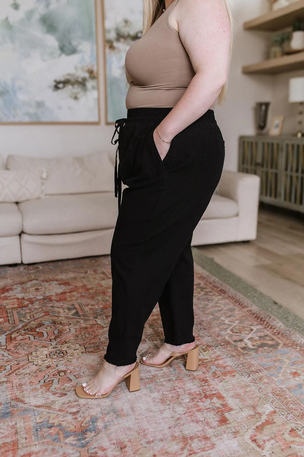 Hazel Blues® |  Love Me Dearly High Waisted Pants in Black