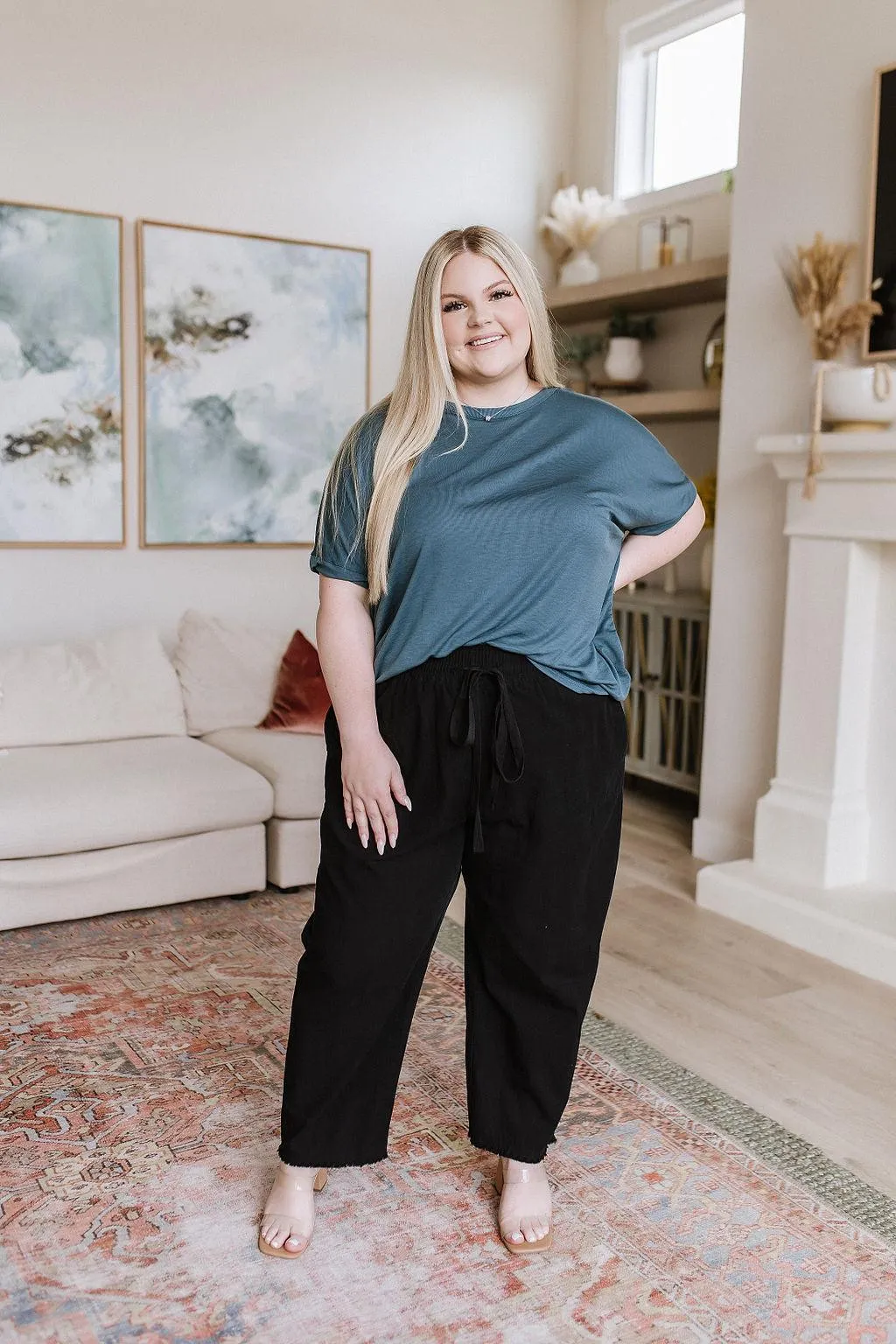 Hazel Blues® |  Love Me Dearly High Waisted Pants in Black