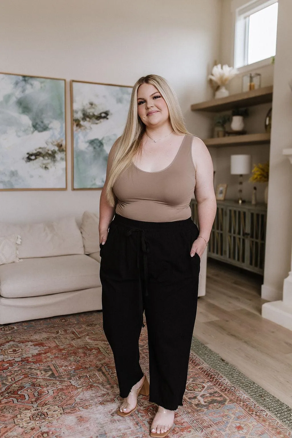 Hazel Blues® |  Love Me Dearly High Waisted Pants in Black