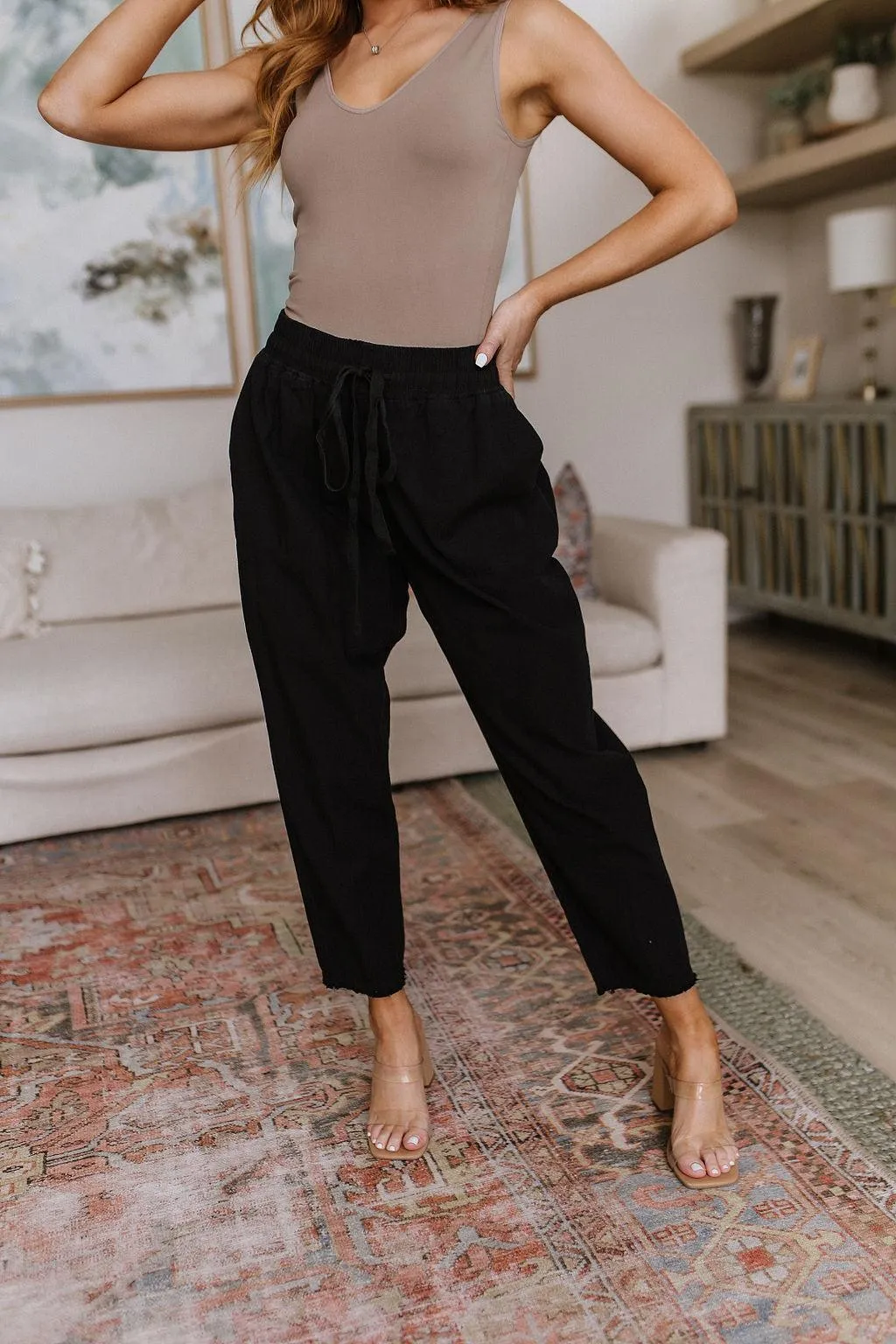 Hazel Blues® |  Love Me Dearly High Waisted Pants in Black