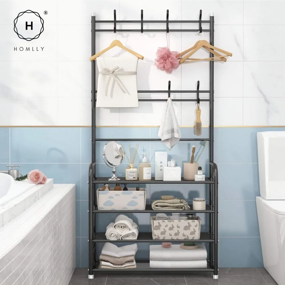 Homlly Entryway Coat Rack with Shoes Organizer Rack