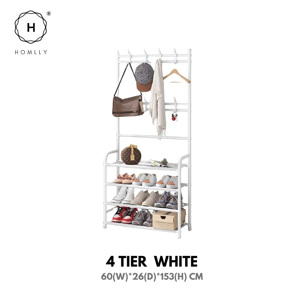 Homlly Entryway Coat Rack with Shoes Organizer Rack