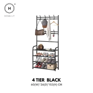 Homlly Entryway Coat Rack with Shoes Organizer Rack
